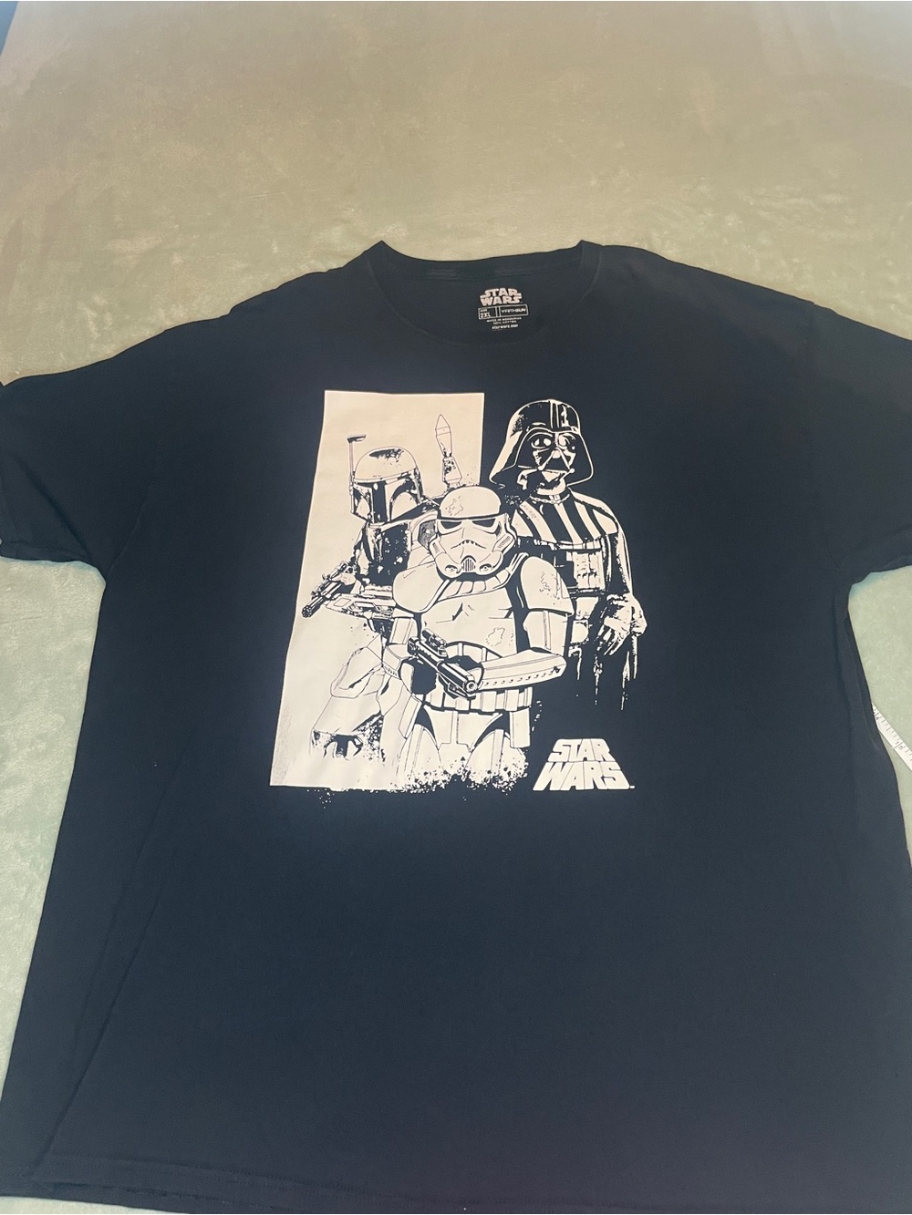 Fifth Sun Black Star Wars Graphic Tee with Stormtrooper, Boba Fett & Vader